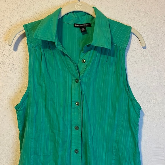 thread story Dresses & Skirts - Thread Story linen green dress